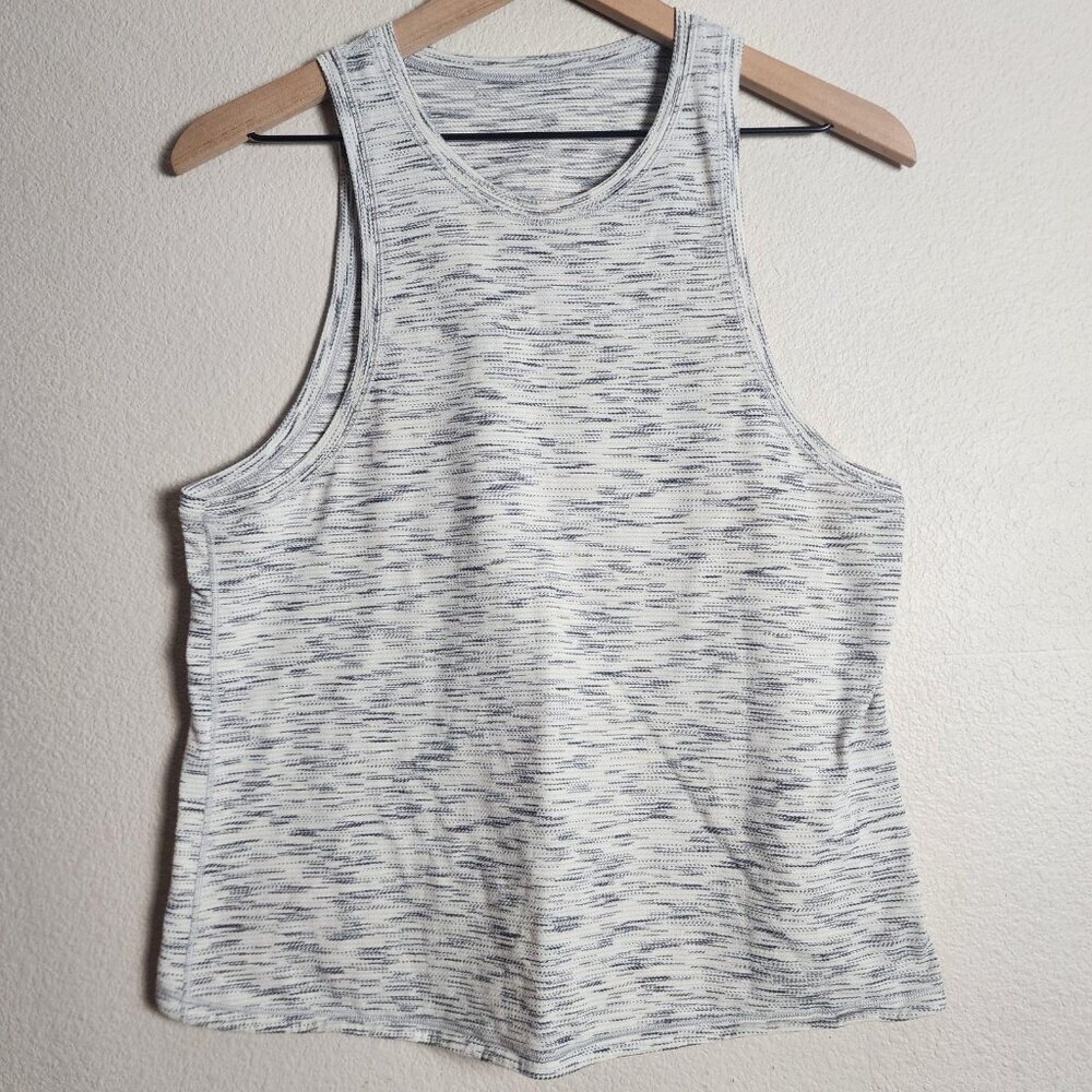 Lululemon Tank Top Womens S Gray Striped Racerback Casual Soft Knit